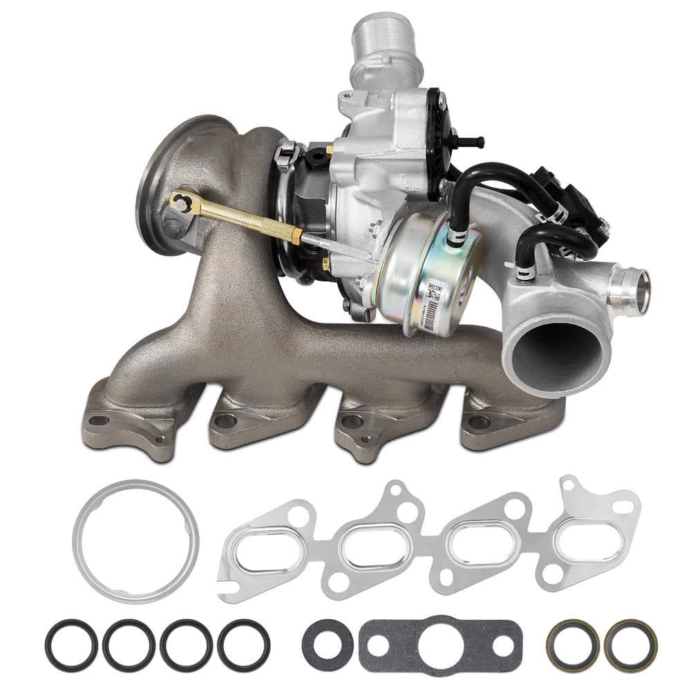 YEHERIT turbocharger front assembly showing compact design and direct-fit benefit