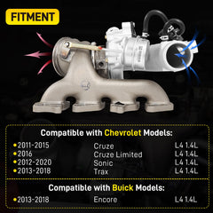 YEHERIT turbocharger label with part numbers for fast compatibility checks