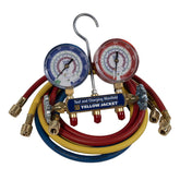 YELLOW JACKET front view of Series 41 manifold showing gauges and ports, improves workflow
