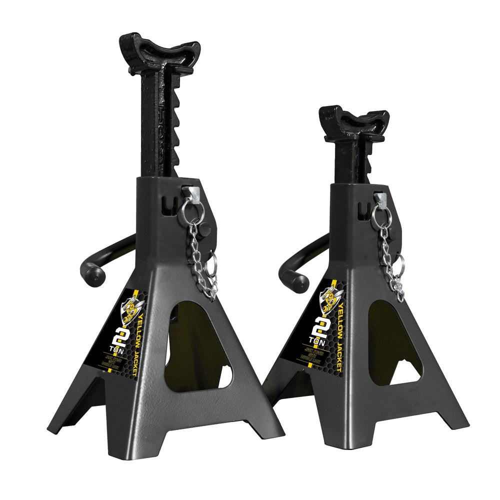 YELLOW JACKET front view of pair showing sturdy steel construction and capacity