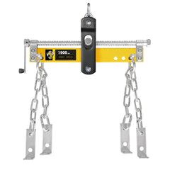 YELLOW JACKET front view of leveler showing mounting holes and handle for balanced lifts