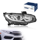 YEWISE right-side headlight front view showing clear lens and OEM fit