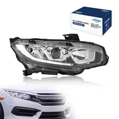 YEWISE right-side headlight front view showing clear lens and OEM fit