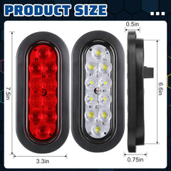 Yexiya red oval tail light close-up demonstrating bright stop/taillight visibility