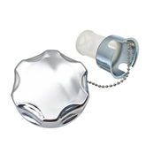 YGQ gas cap front profile showing metal finish and secure seal benefit