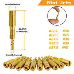 YGQ pilot jets detail view showing numbers for precise low-speed tuning