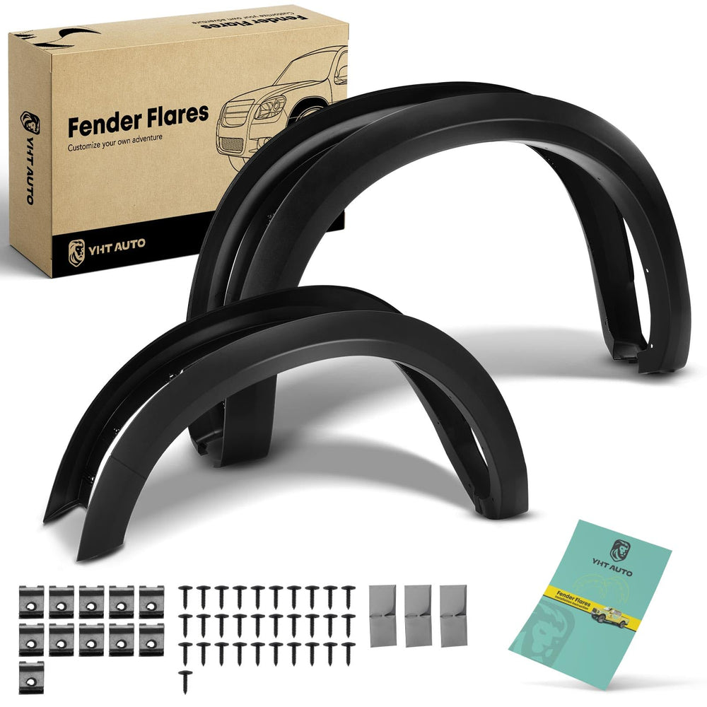 YHTAUTO front packaging showing matte black flare, protects truck appearance