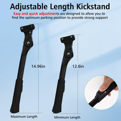 YIBEICO kickstand being adjusted by hand for quick length customization