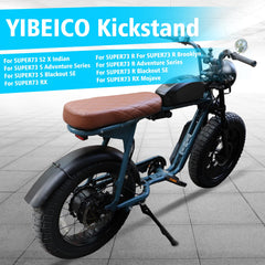 YIBEICO kickstand mounted on a Super 73 showing improved parking stability