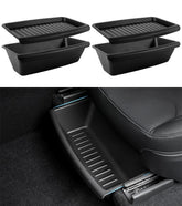 Yieokei front view of under-seat boxes showing neat fit and storage benefit