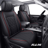 YIERTAI red full-seat covers front view showing clean fit and protection