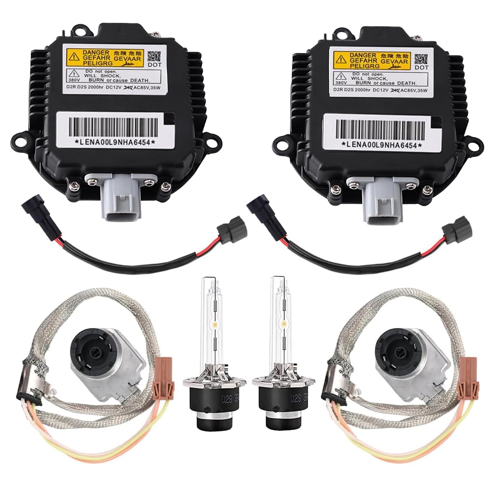 Yikesai front packaging pair showing both complete headlight sets and clear contents