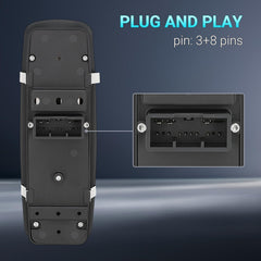 Yikesai switch 3+8 pin connector closeup illustrating plug-and-play installation benefit