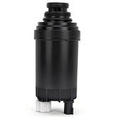 Yinlowa front view of spin-on filter showing canister and threads for easy replacement