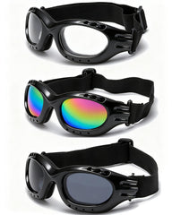 YISUGOOC front packaging showing three goggle pairs and included cloth for ready use