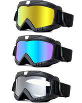 YISUGOOC front view of three-pack goggles showing all colors and benefits