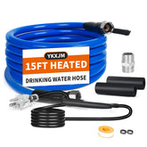 YKXJM front view of heated water hose showing length and connectors for reliable hookups