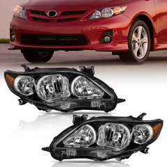 YLT AUTO front view headlight assembly showing sleek black finish and improved aesthetics