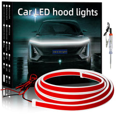 YM E-Bright hood strip installed front view shows clear styling and improved visibility