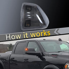 YMHHefy installed on passenger mirror showing clear LED signaling