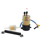 YONEDA fuel pump front view showing compact body and mounting, reliable replacement