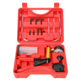 Yonligonju front view of complete red brake bleeder kit, portable and organized