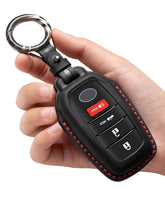 YONUFI front view of key fob cover showing secure fit and button access