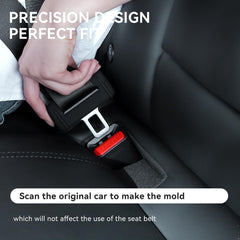 YONZEE installed on a car seat belt buckle demonstrating noise reduction benefit