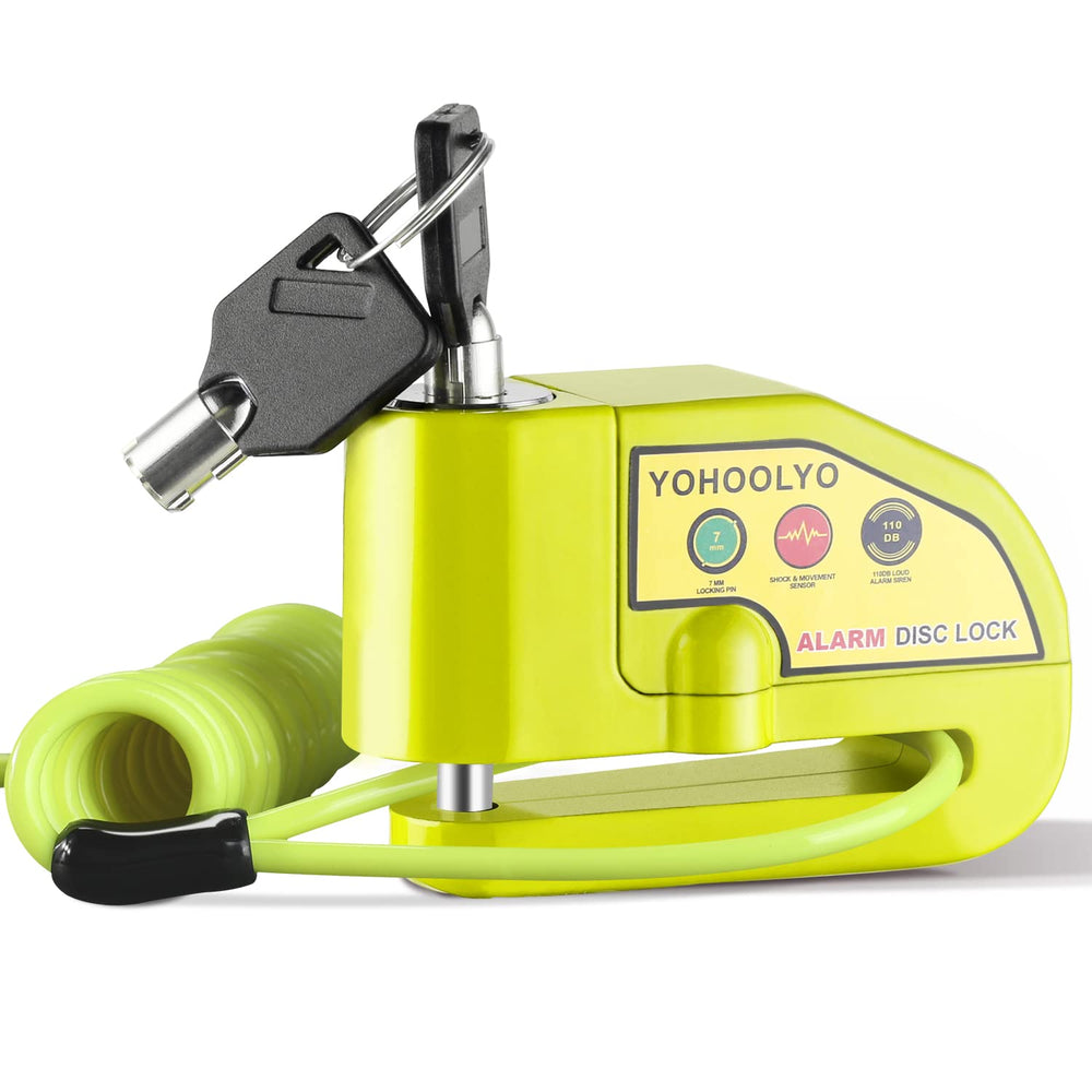 YOHOOLYO front view of disc lock showing compact form and robust build for visible deterrent