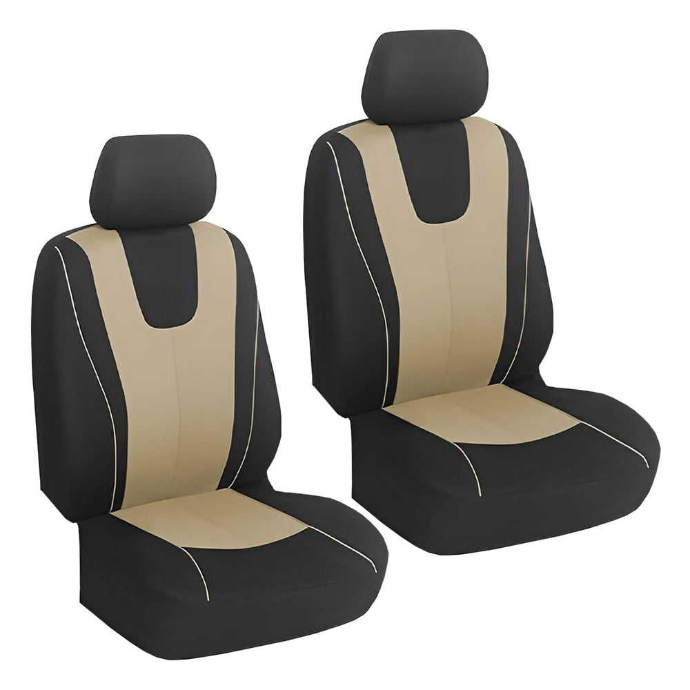 YoRise beige front seat cover full view showing neat protection and clean look