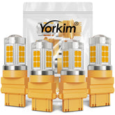 Yorkim 3157 front view pack of four showing amber LEDs and easy swap benefit