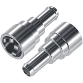 Yoursme front view of two stainless steel connectors showing robust construction and fit