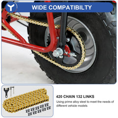 YOXUFA close-up of alloy 420 chain links showing heavy-duty wear resistance