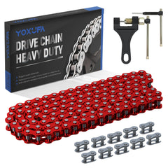 YOXUFA red 420 chain front packaging showing full kit benefits
