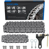 YOXUFA front packaging showing complete 420 chain kit and included tools for quick install