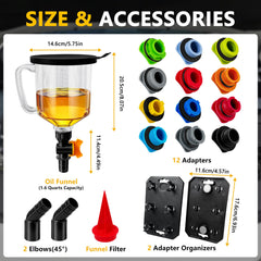 YOZYU adapter layout top-down showing 12 color-coded adapters for vehicle fit