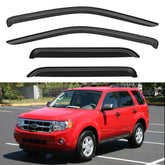 YQAUTEC front driver side visor installed showing aerodynamic deflection benefit