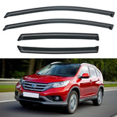 YQAUTEC front packaging showing complete visor set and fitment for 2012–2016 Honda CRV, protects windows