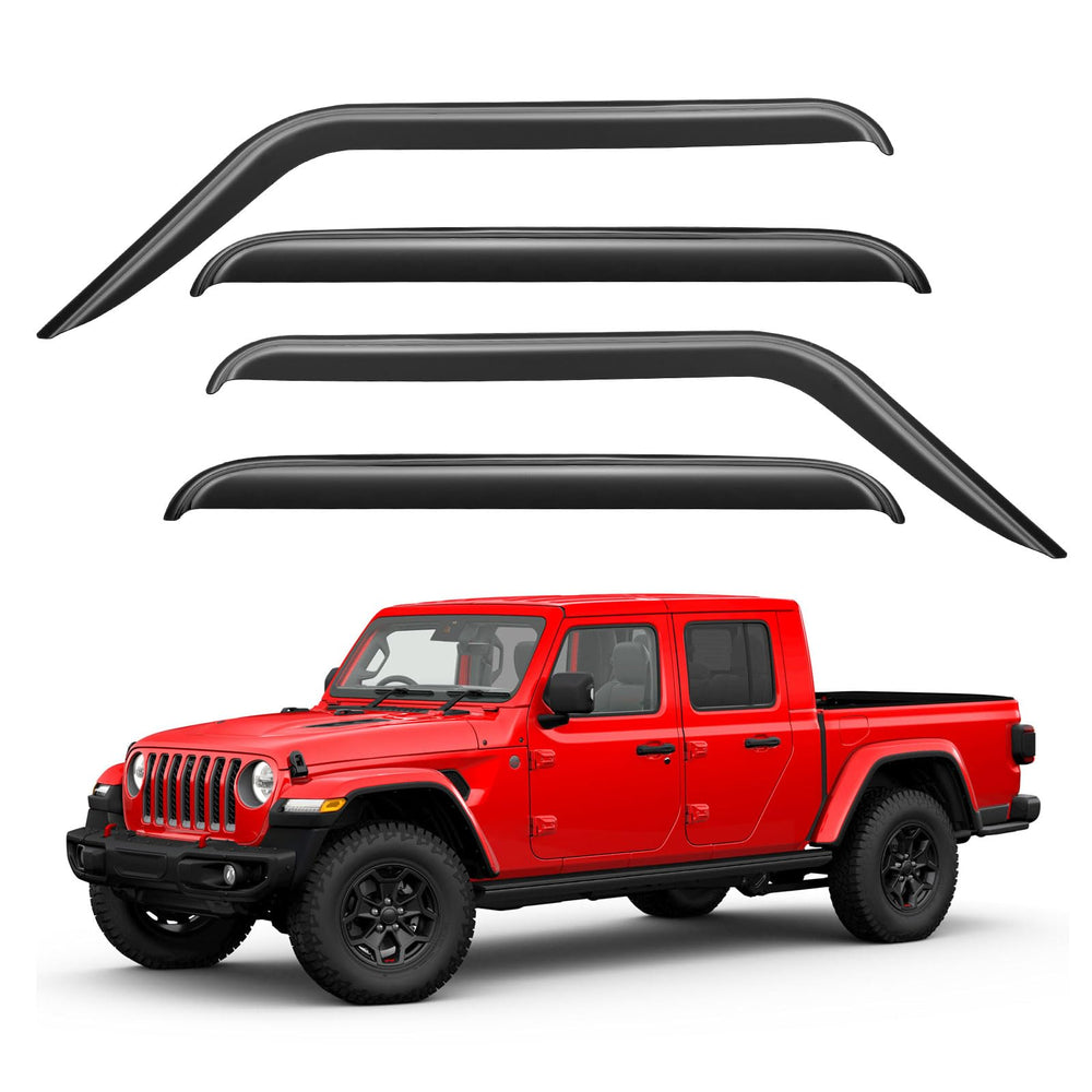 YQAUTEC front profile on Jeep Gladiator showing low-profile visor and improved aeration