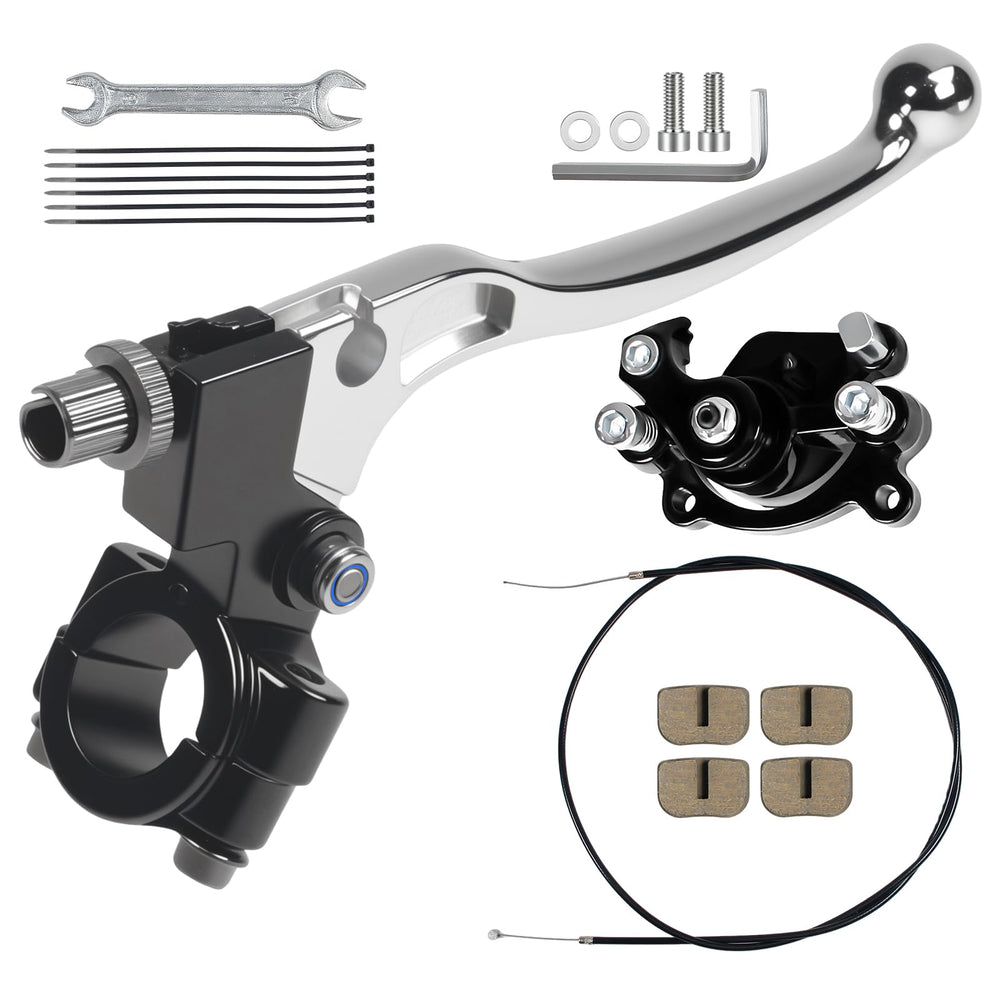 YUEARN front view of full brake kit showing all included parts and clear fitment
