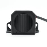 YUESONIC front view of white noise alarm showing compact durable housing and clear warning design