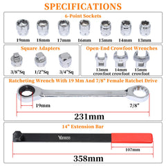 Yuesstloo 19mm ratchet wrench closeup highlighting smooth ratcheting action