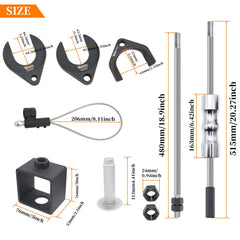 Yuesstloo 63mm and 48mm fork detail showing secure engagement for CV housings