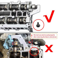 Yuesstloo camshaft alignment tool detail highlighting fitment edges and secure locking to keep cams in place