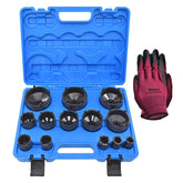 Yuesstloo front of case showing organized 13 sockets and portability benefit