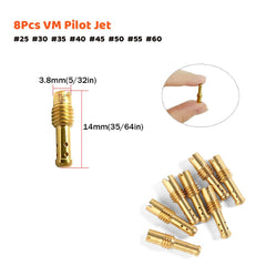YUKIIATIF pilot and VM pilot jets arranged for clear selection and accurate idle tuning
