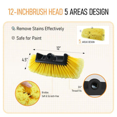 YULOOSI extended 56-inch handle demonstrating high-reach cleaning