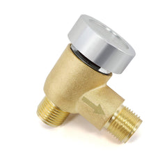 Yunziling front view of 571-VAC-CHK-A valve showing compact brass body and ports