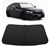 YYCKE front view showing full windshield coverage and perfect Civic fit for sun protection