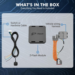 Z-Flash detailed wiring harness shot showing neat OEM-style routing for clean installation